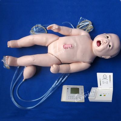 Manikine à fonction d'auscultation de la RCR pour les soins de maternité et pédiatriques multifonctionnels