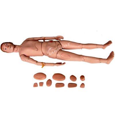 Manikine humaine réaliste pour l'enseignement Simulateur de traumatisme Brûlure du visage et fracture soins des plaies