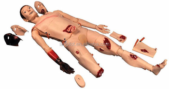 Manikine humaine réaliste pour l'enseignement Simulateur de traumatisme Brûlure du visage et fracture soins des plaies