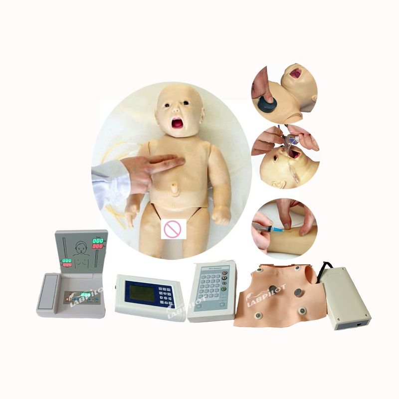 Simulation réaliste de la peau PALS mannequin de bébé nouveau-né pour l'auscultation et l'entraînement ECG